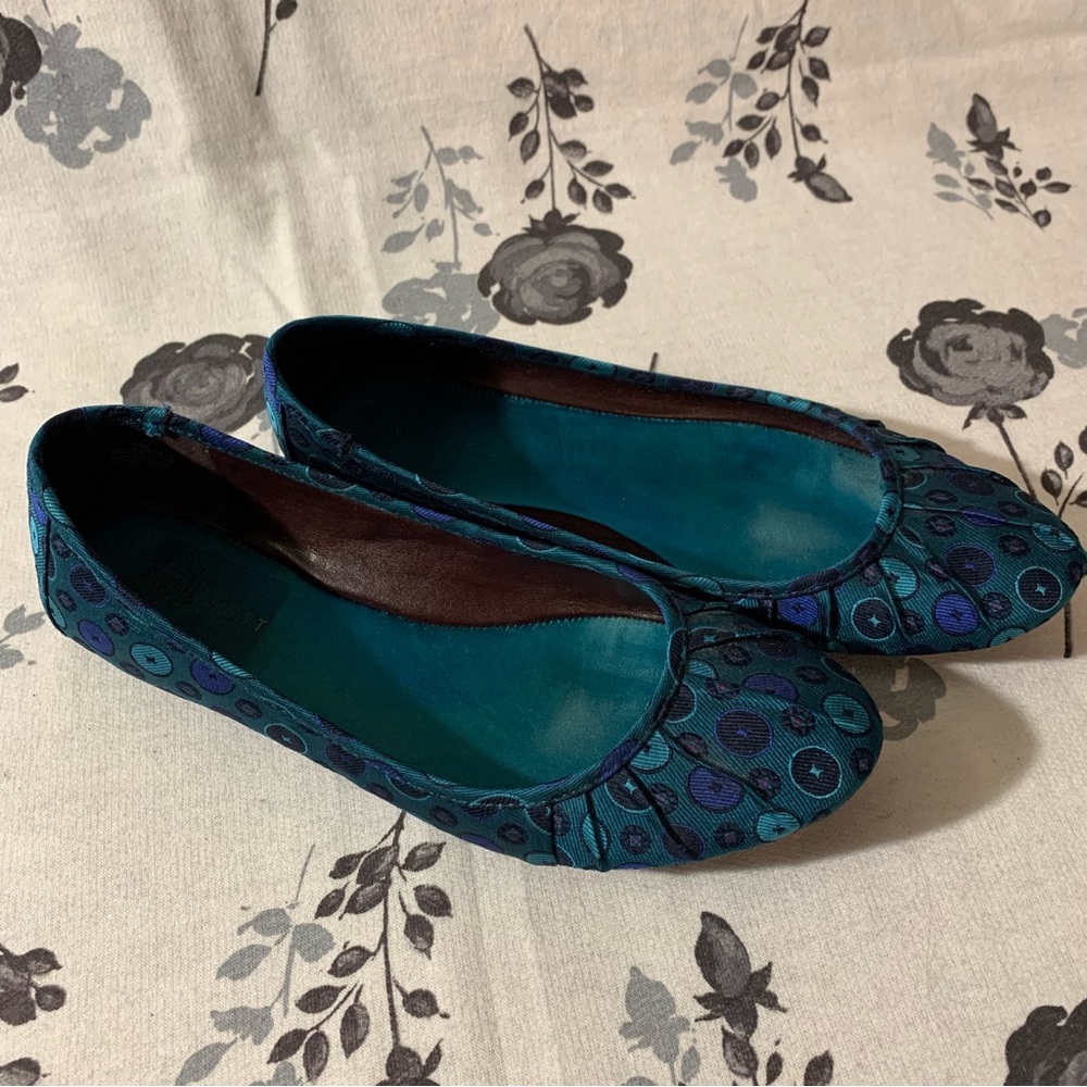 Nine West Teal and Black Patterned Flats - Picture 3 of 3